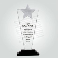 Classic Shop 30 Yıldızlı Özel Cam Başarı ve Özveri Anısına Kristal Plaket