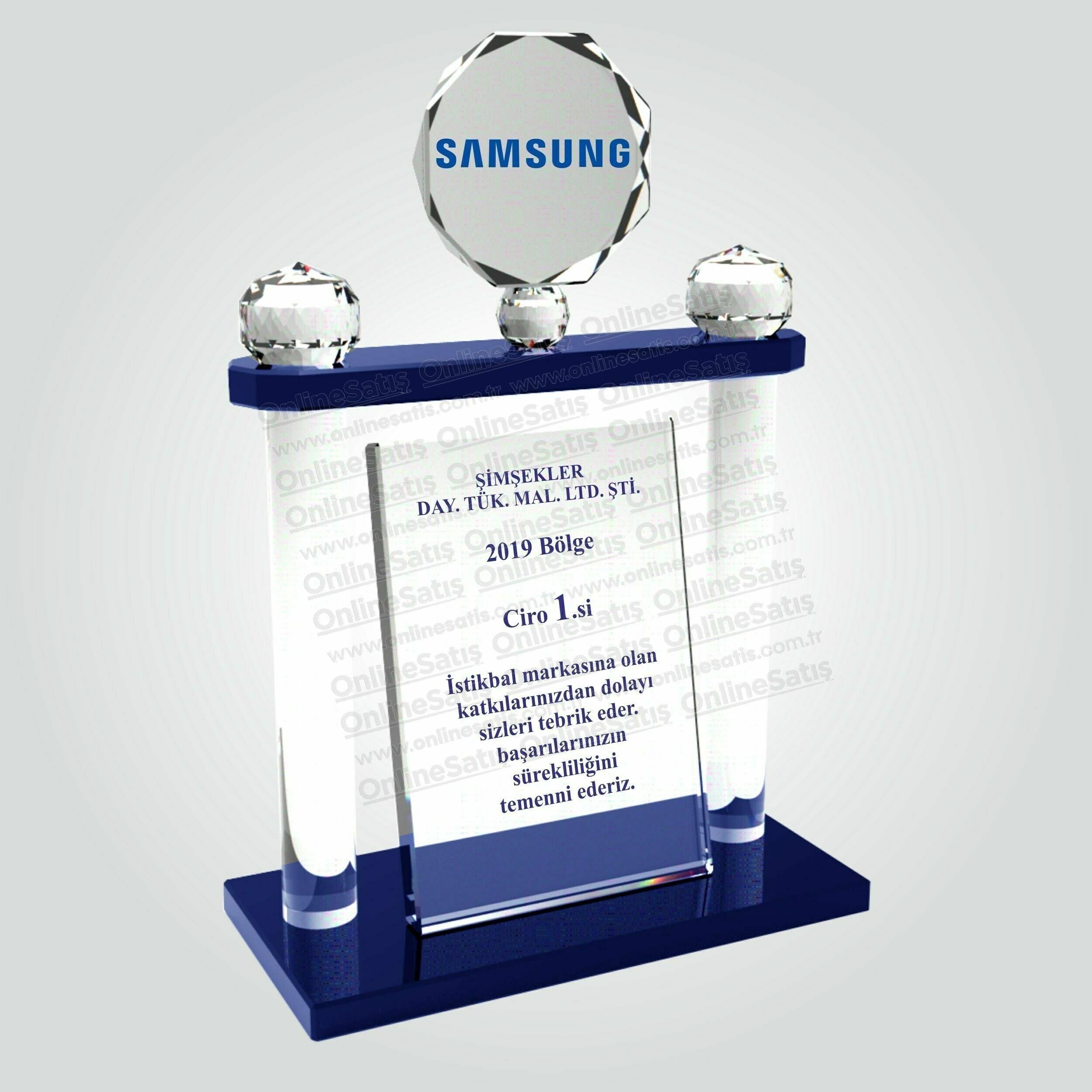 Özel Sütun Kristal Cam En İyi Ciro Performansı Plaketi