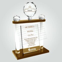 Alternative view of Özel Sütun Kristal Cam En İyi Ciro Performansı Plaketi