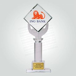 Sütun Kristal Cam Banka Teşekkür Plaketi