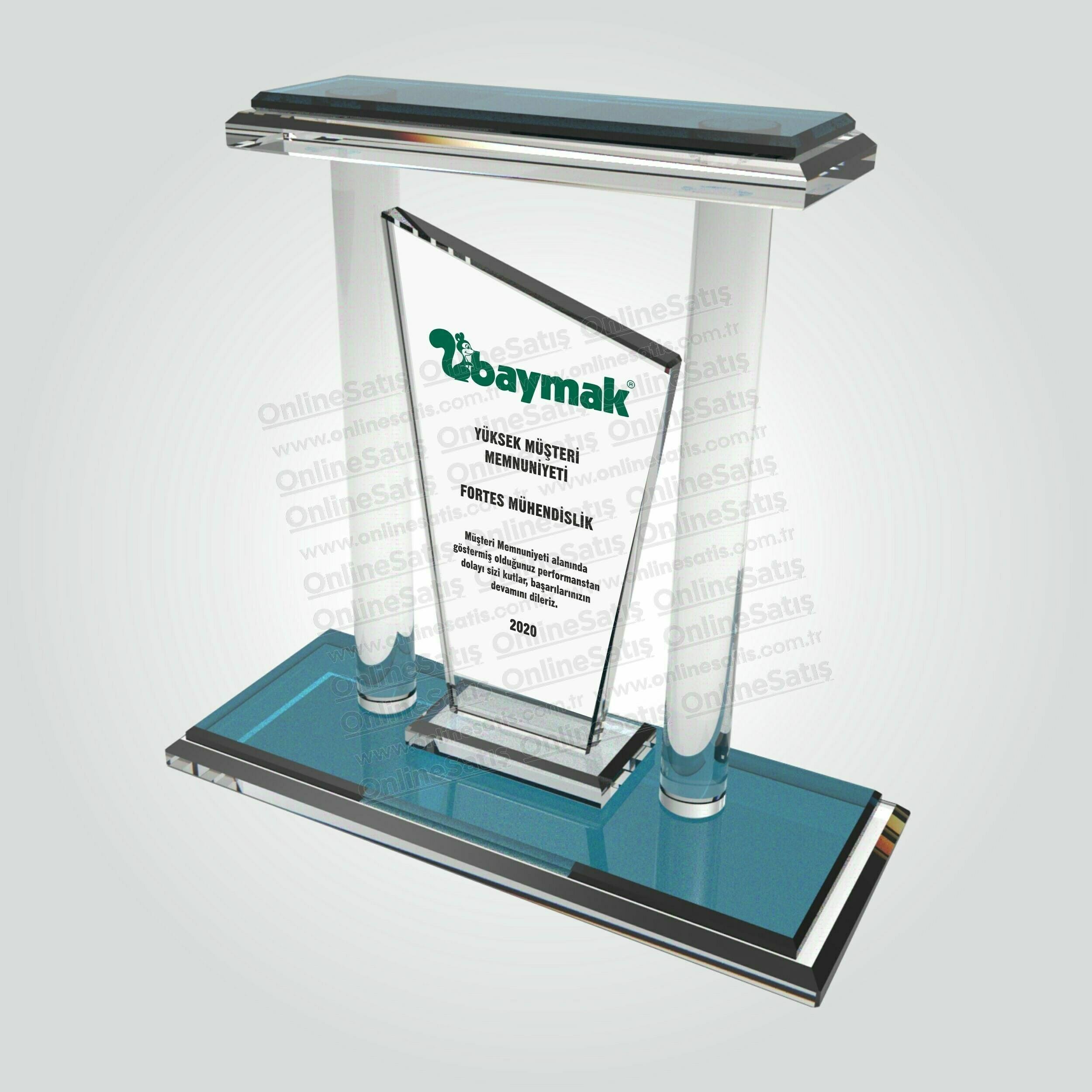 Özel Vip Kristal Cam Başarı ve Memnuniyet Plaketi - Görsel 3