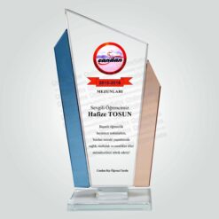 Renkli Kristal Cam Mezuniyet Plaketi