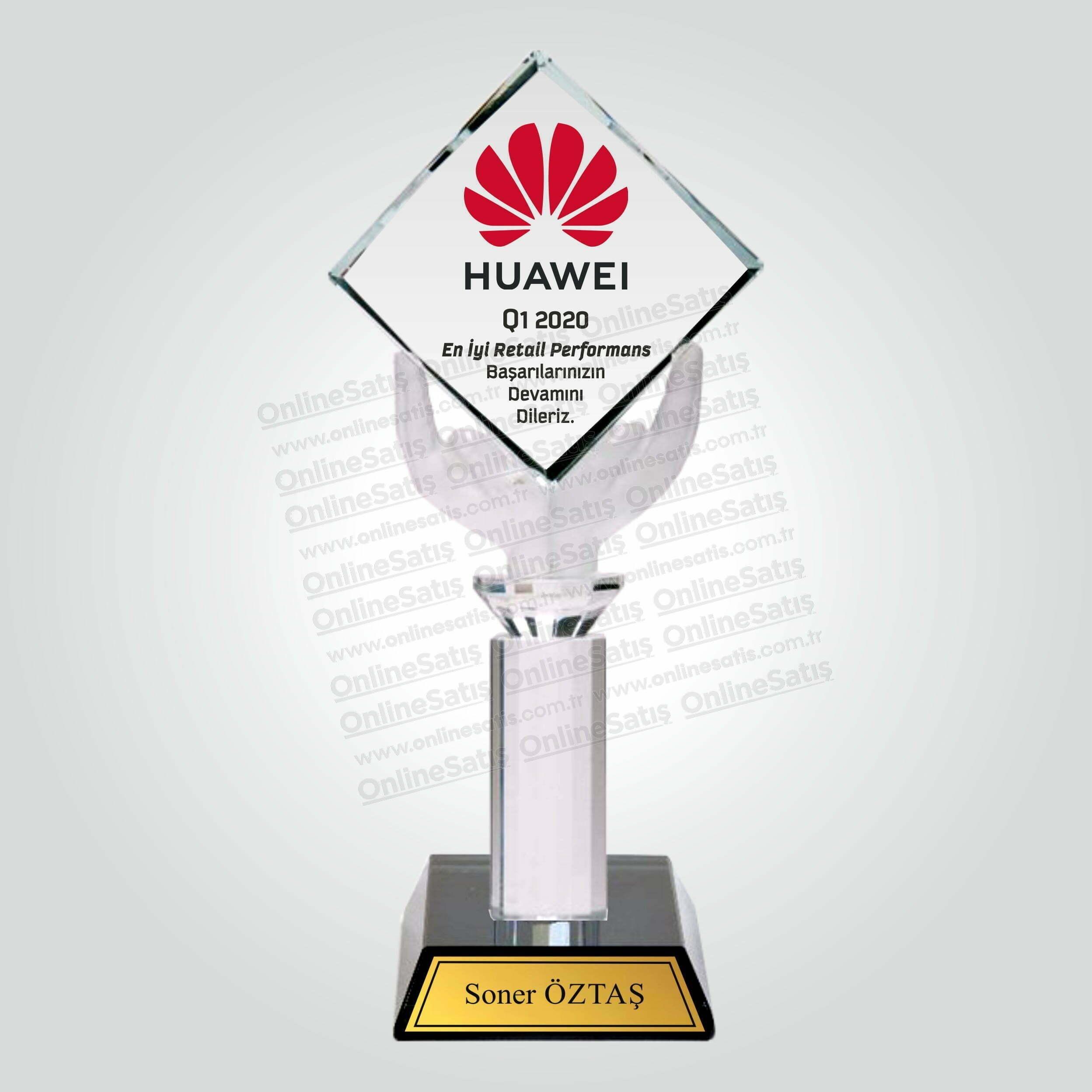 Özel Sütun Kristal Cam En İyi Satış Performansı Plaketi