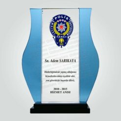 Renkli Kristal Cam Görev Teslim ve Tayin Plaketi