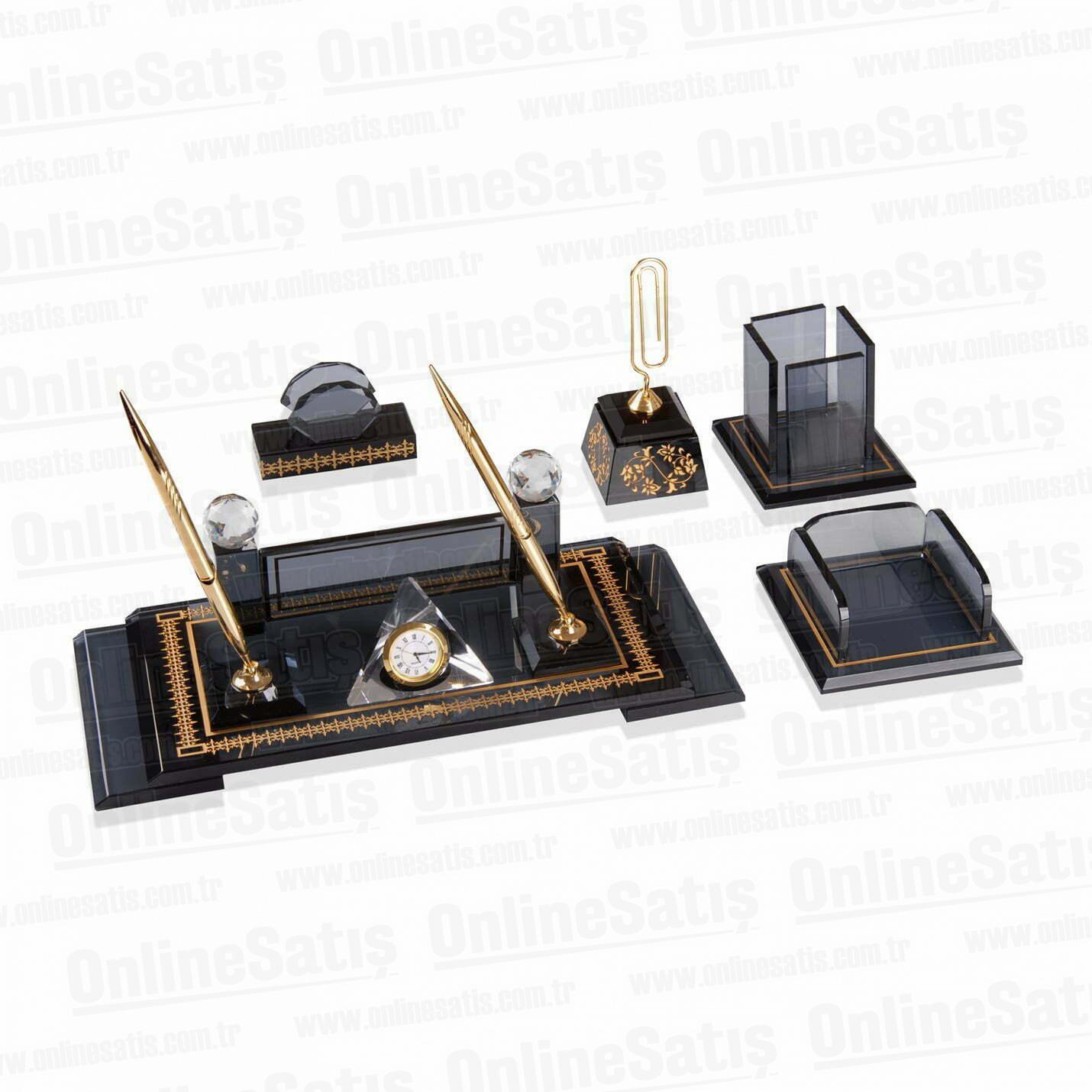 VIP Siyah Kristal Masa Seti Sümen Takımı 1 VIP Siyah Kristal Masa Seti Sümen Takımı