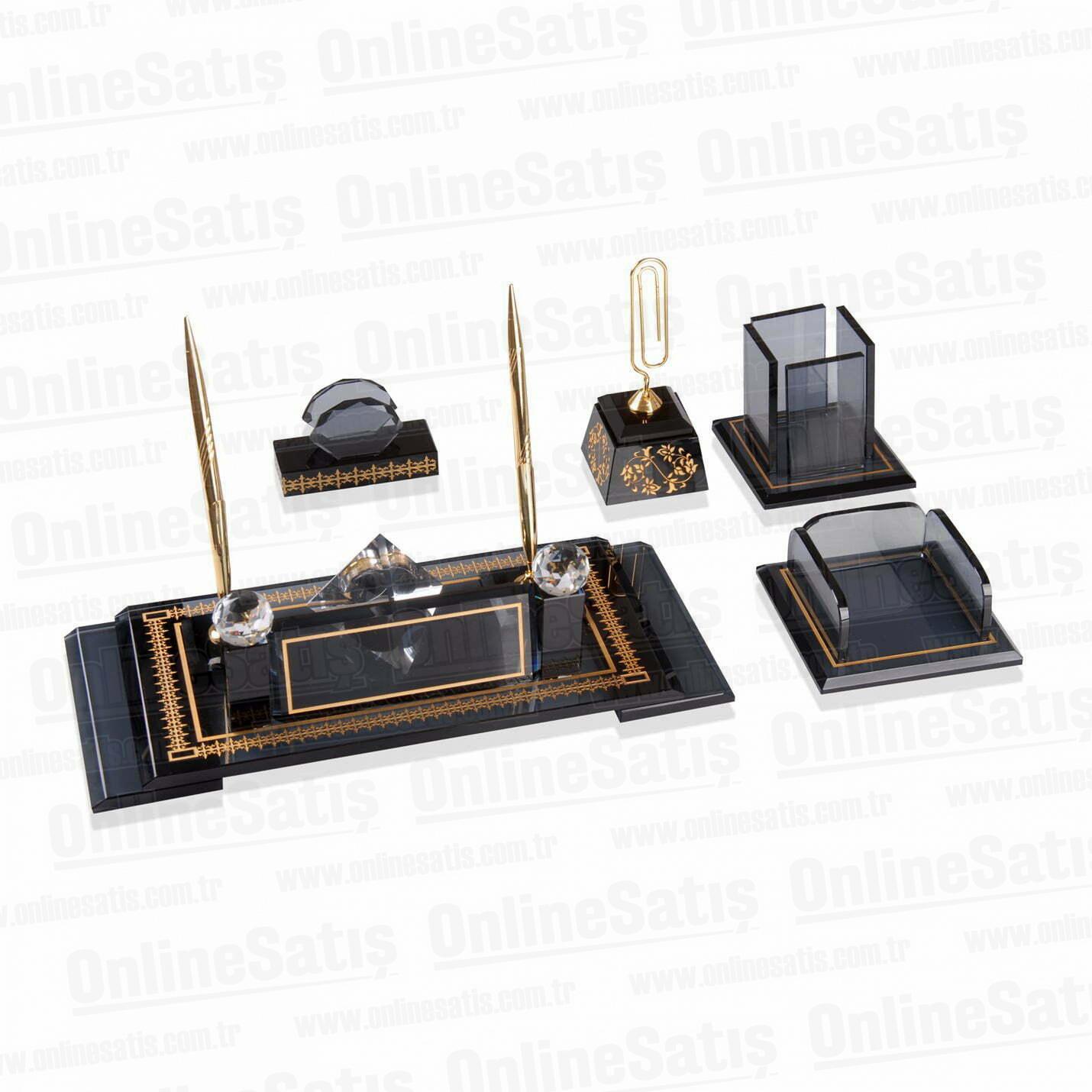 VIP Siyah Kristal Masa Seti Sümen Takımı 4 VIP Siyah Kristal Masa Seti Sümen Takımı - Görsel 4