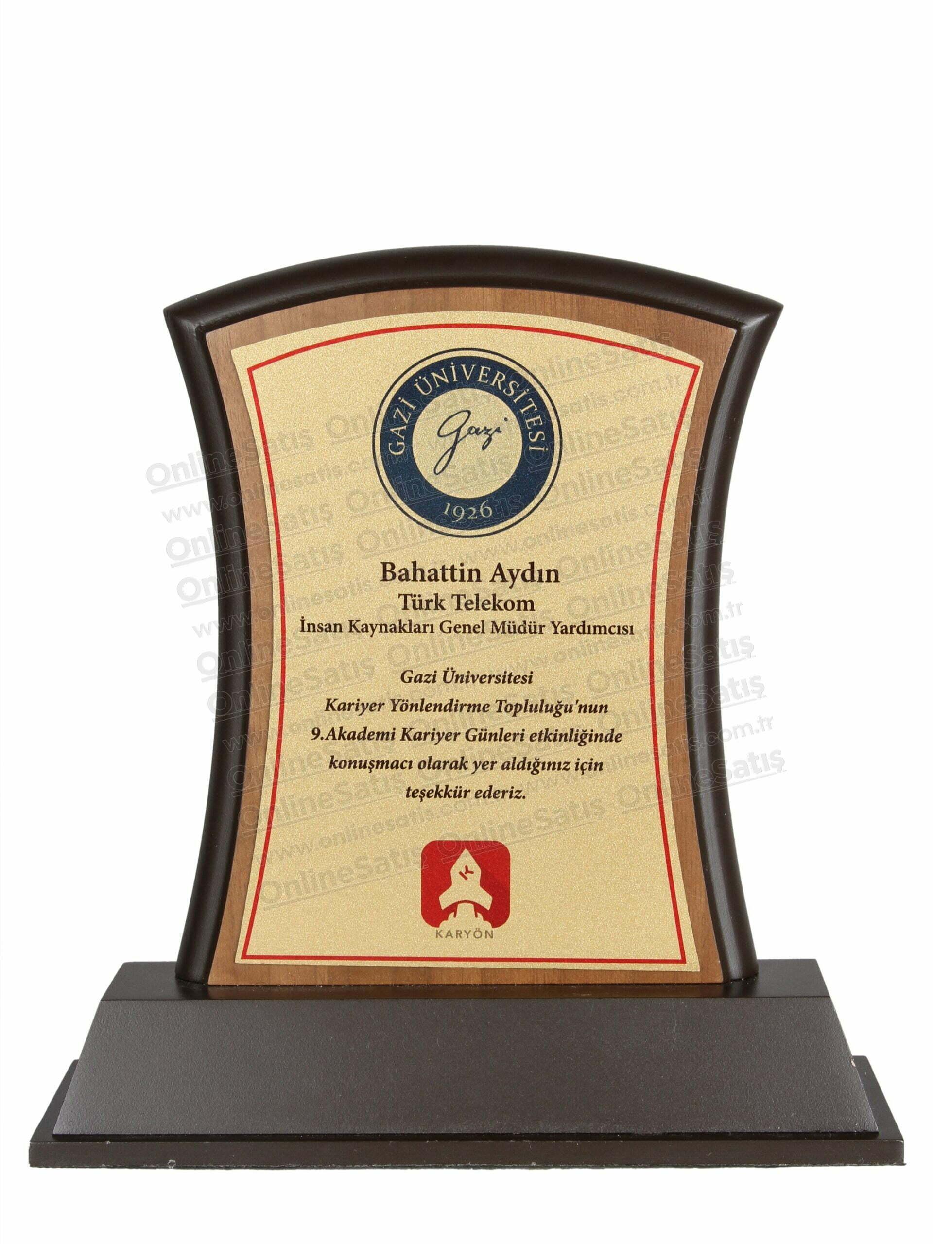 VİP Ahşap Konferans Katılım Plaketi 1 VİP Ahşap Konferans Katılım Plaketi