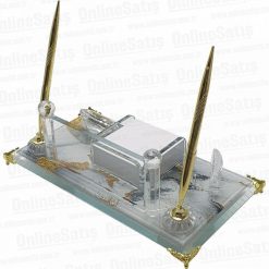 Classic Shop 40 Kristal Beyaz Mermer Desenli Yeni Nesil Masa İsimliği