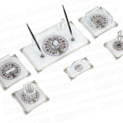 Beyaz Kristal Cam Masa Seti Sümen Takımı