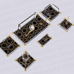 Alternative view of Siyah Gold Kristal Cam Masa Seti Sümen Takımı