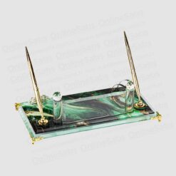 Classic Shop 27 Soyut Sanat Desenli Kristal Cam Masa İsimliği