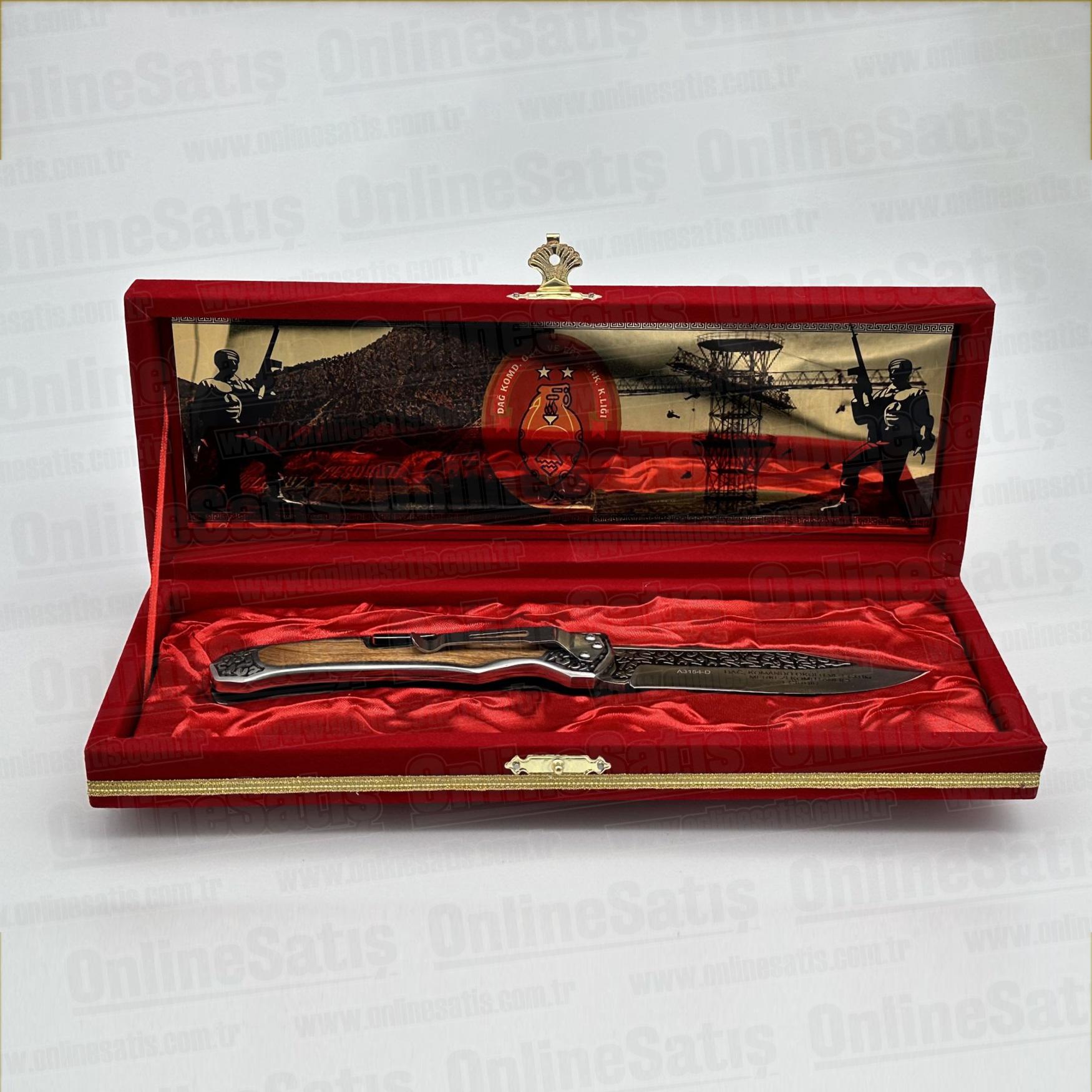 Classic Shop 89 Kadife Kutulu Hediyelik Çakı - Bıçaklı Plaket