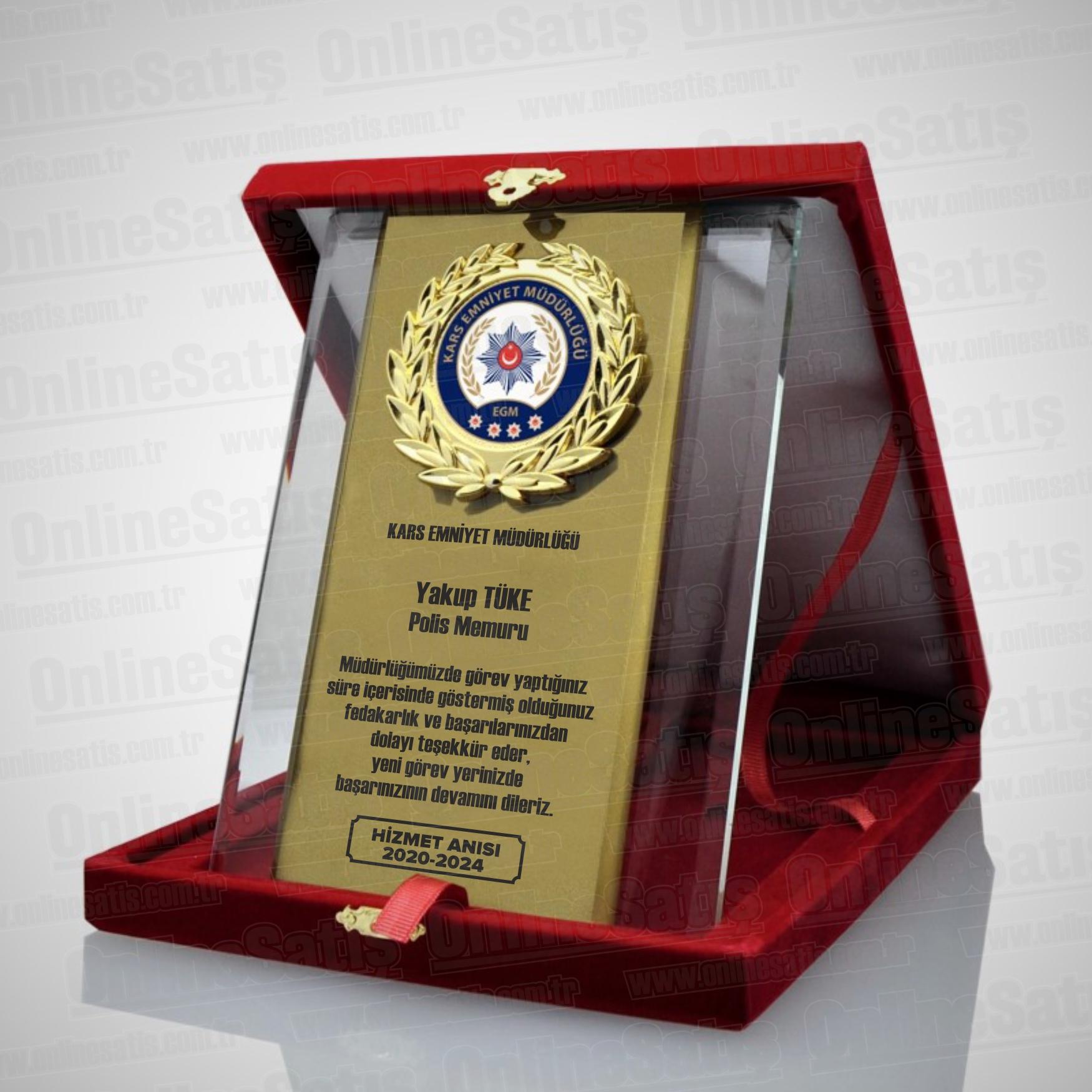 EGM Polis Tayin Albüm Kristal Plaket