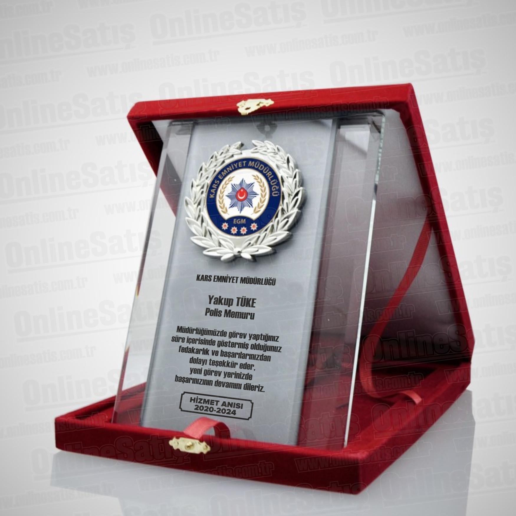 EGM Polis Tayin Albüm Kristal Plaket - Görsel 2