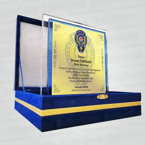 Polis Tayin Kristal Plaket 2