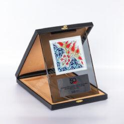 Classic Shop 25 Albüm Kutulu Cam Çinili Kristal Plaket PRT274 - Görsel 1