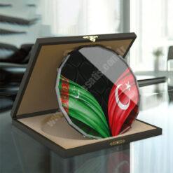 Kutulu Cam Tabak Kristal Plaket PRT421