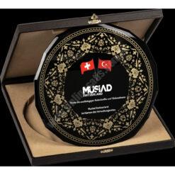 Kutulu Cam Tabak Kristal Plaket PRT278 8 Kutulu Cam Tabak Kristal Plaket PRT278