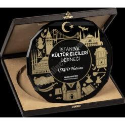 Kutulu Cam Tabak Kristal Plaket PRT279