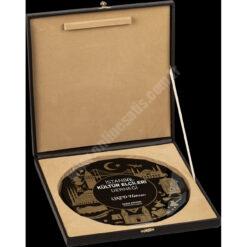 Kutulu Cam Tabak Kristal Plaket PRT279 9 Kutulu Cam Tabak Kristal Plaket PRT279