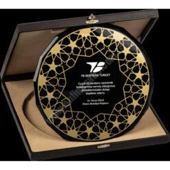 Kutulu Cam Tabak Kristal Plaket PRT280 8 Kutulu Cam Tabak Kristal Plaket PRT280