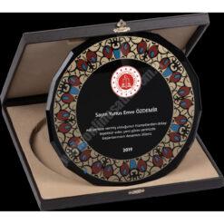 Kutulu Cam Tabak Kristal Plaket PRT282 8 Kutulu Cam Tabak Kristal Plaket PRT282