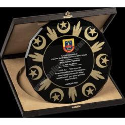 Kutulu Cam Tabak Kristal Plaket PRT283 8 Kutulu Cam Tabak Kristal Plaket PRT283