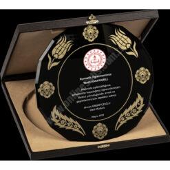 Kutulu Cam Tabak Kristal Plaket PRT287 8 Kutulu Cam Tabak Kristal Plaket PRT287