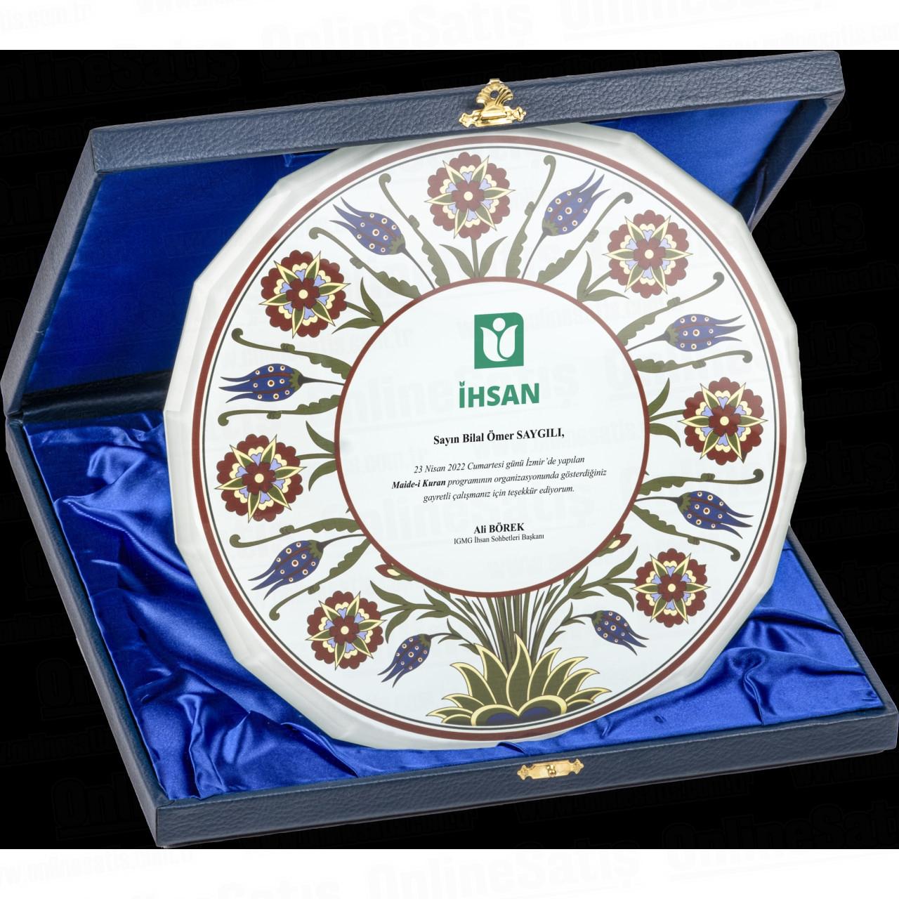 Kutulu Cam Tabak Kristal Plaket PRT290 1 Kutulu Cam Tabak Kristal Plaket PRT290