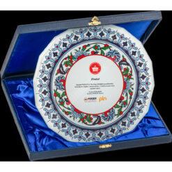 Kutulu Cam Tabak Kristal Plaket PRT291 8 Kutulu Cam Tabak Kristal Plaket PRT291