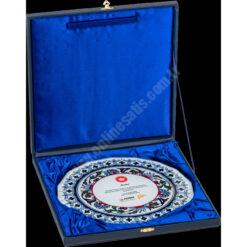 Kutulu Cam Tabak Kristal Plaket PRT291 9 Kutulu Cam Tabak Kristal Plaket PRT291