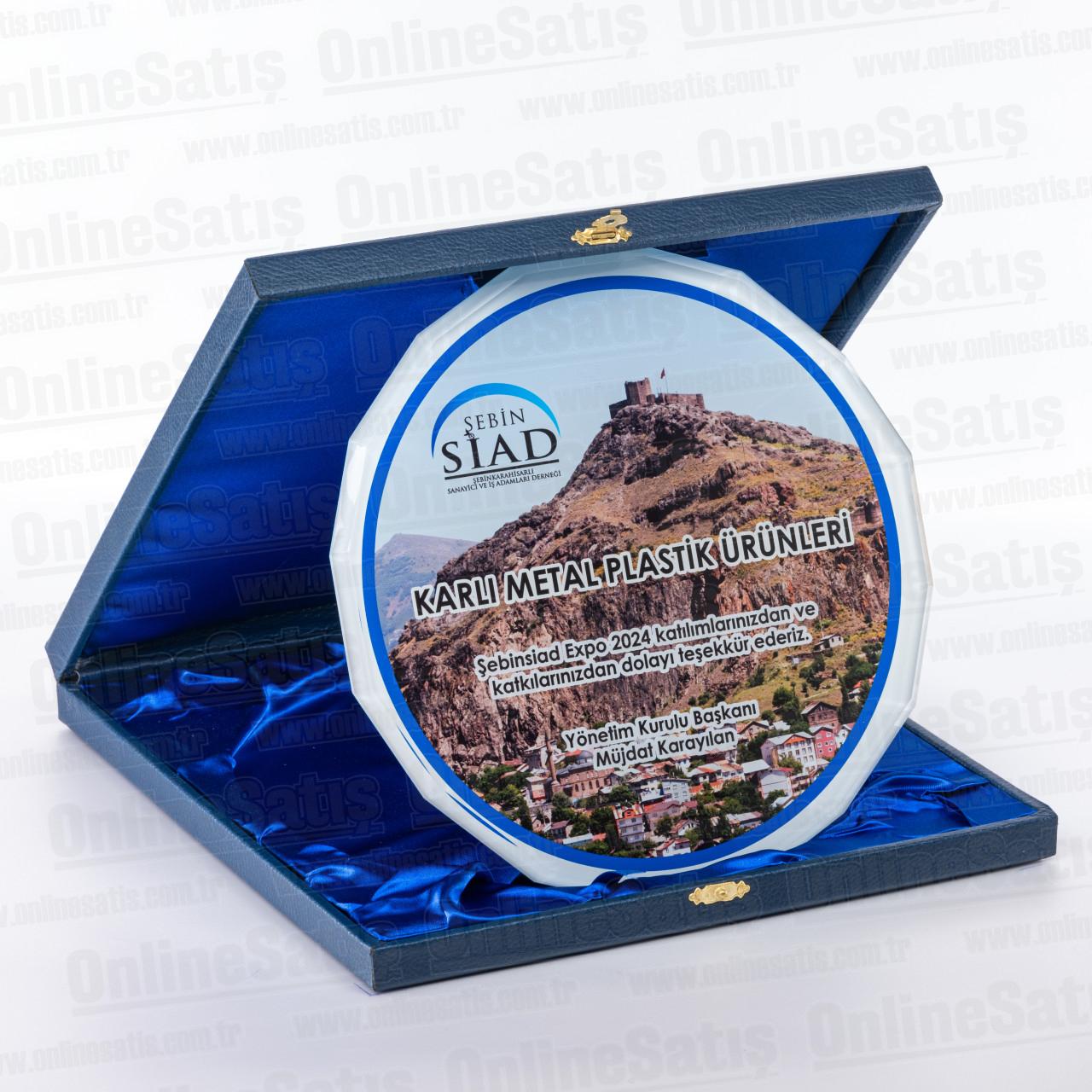 Kutulu Cam Tabak Kristal Plaket PRT294 3 Kutulu Cam Tabak Kristal Plaket PRT294 - Görsel 3