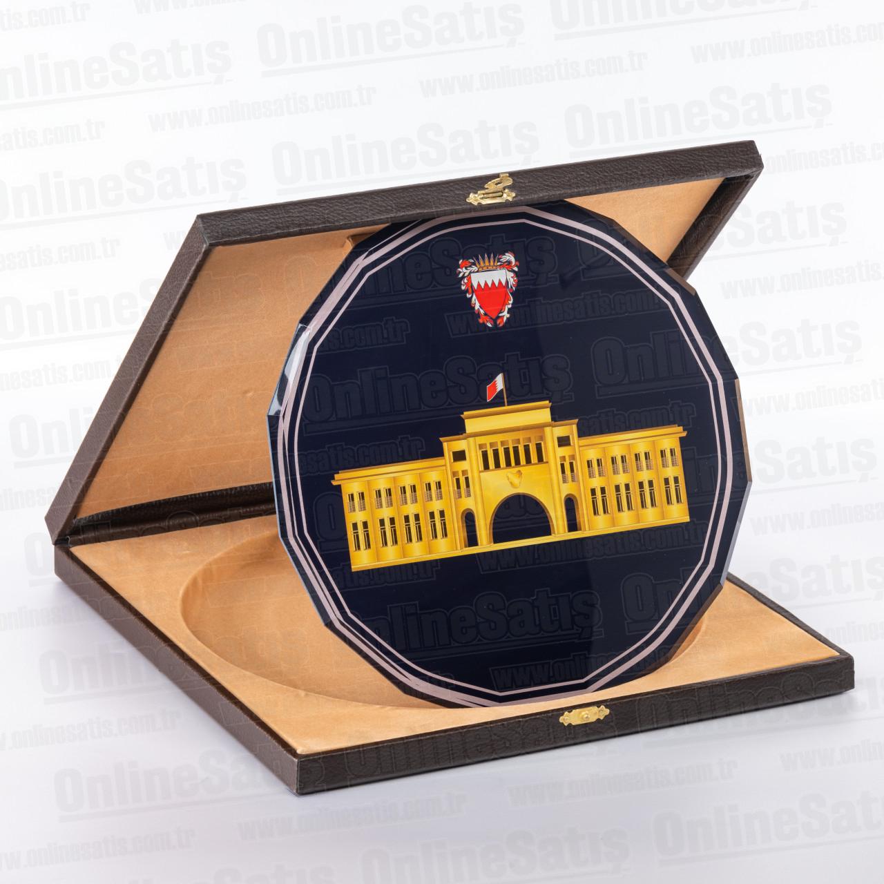 Kutulu Cam Tabak Kristal Plaket PRT296 1 Kutulu Cam Tabak Kristal Plaket PRT296