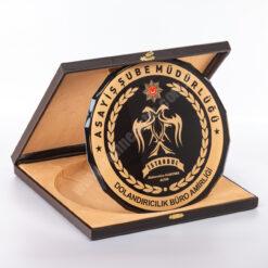 Kutulu Cam Tabak Kristal Plaket PRT298 9 Kutulu Cam Tabak Kristal Plaket PRT298