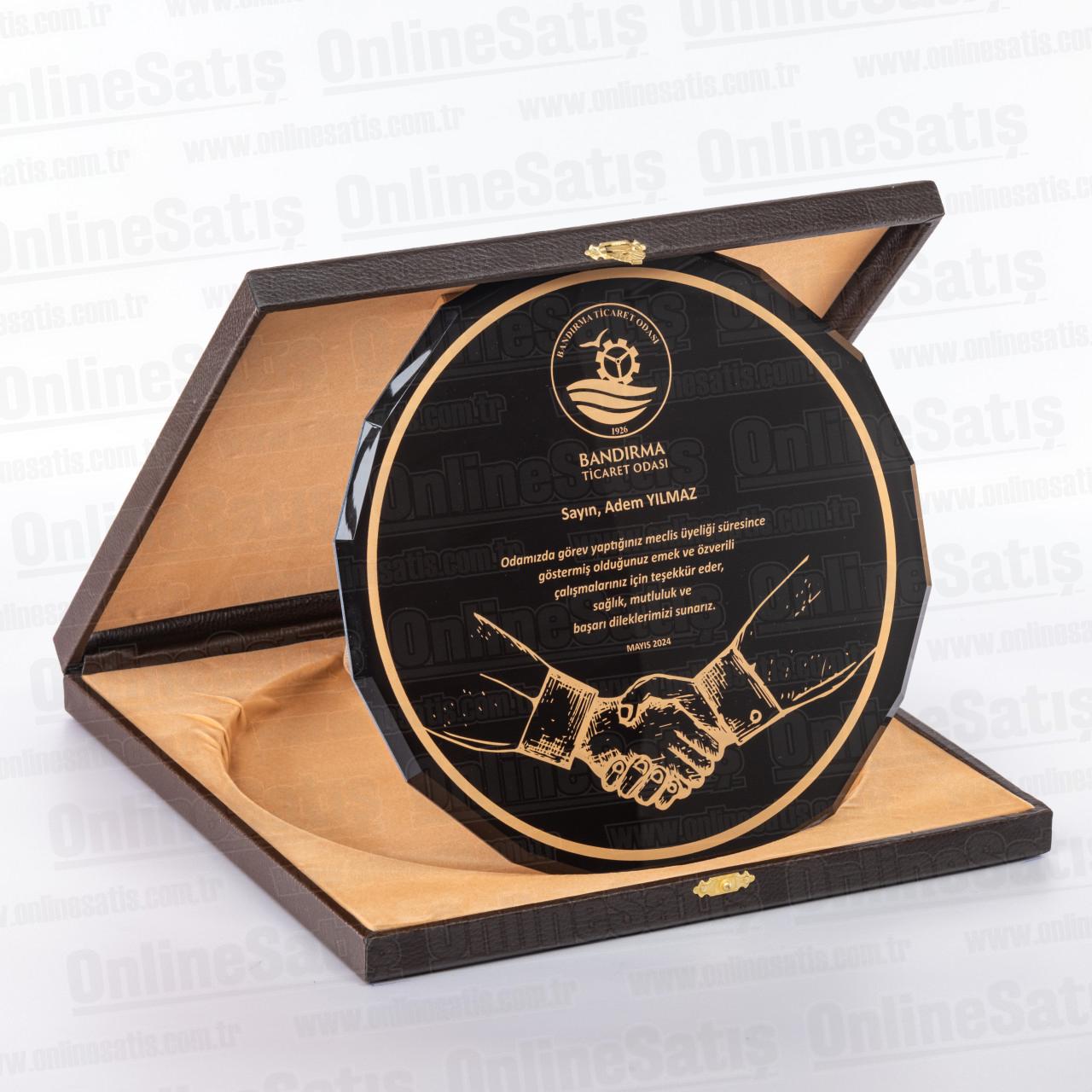 Kutulu Cam Tabak Kristal Plaket PRT300 4 Kutulu Cam Tabak Kristal Plaket PRT300 - Görsel 4