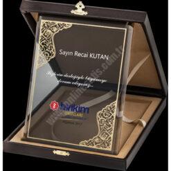 Deri Albüm Kutulu Altın Yaldız Kristal Plaket PRT247 8 Ürün Görseli 3