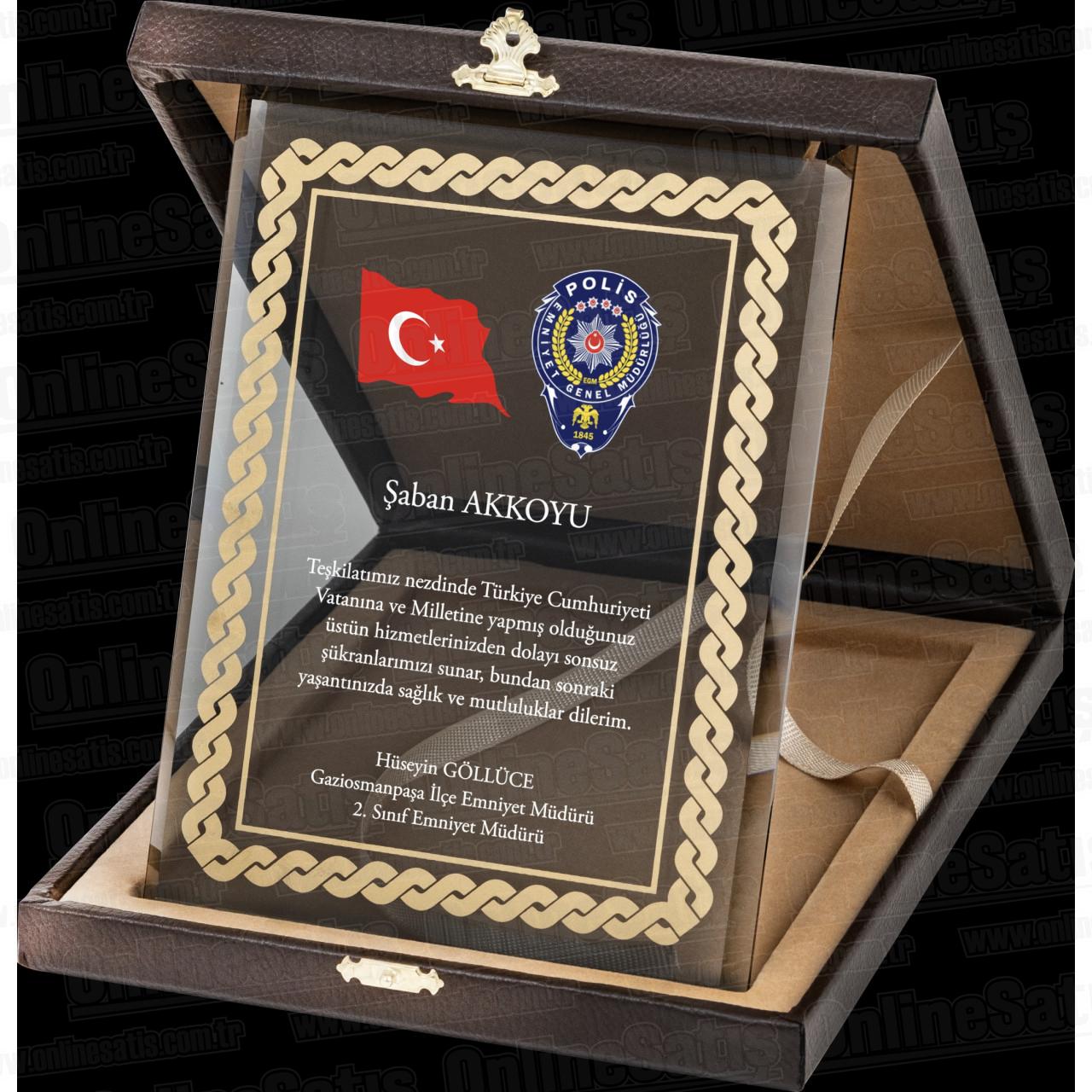 Deri Albüm Kutulu Altın Yaldız Kristal Plaket PRT248 3 Cam Deri Kutulu Albüm Kristal Plaket PRT248 - Görsel 2