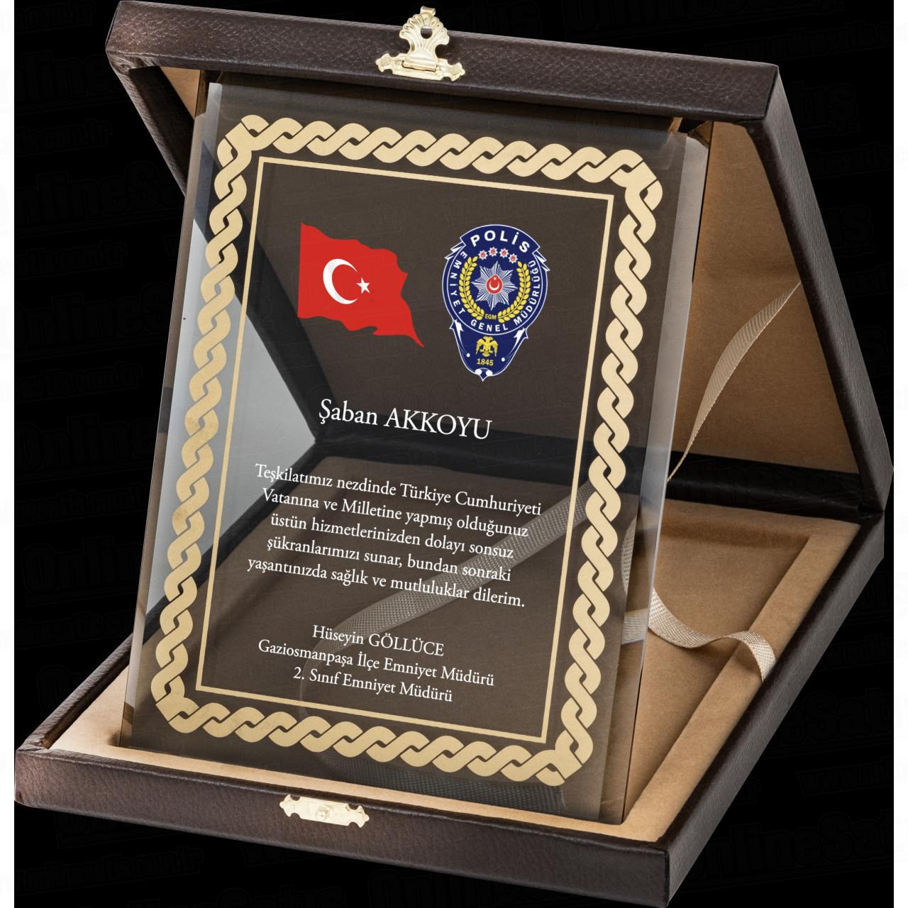 Deri Albüm Kutulu Altın Yaldız Kristal Plaket PRT248 3 Cam Deri Kutulu Albüm Kristal Plaket PRT248 - Görsel 2