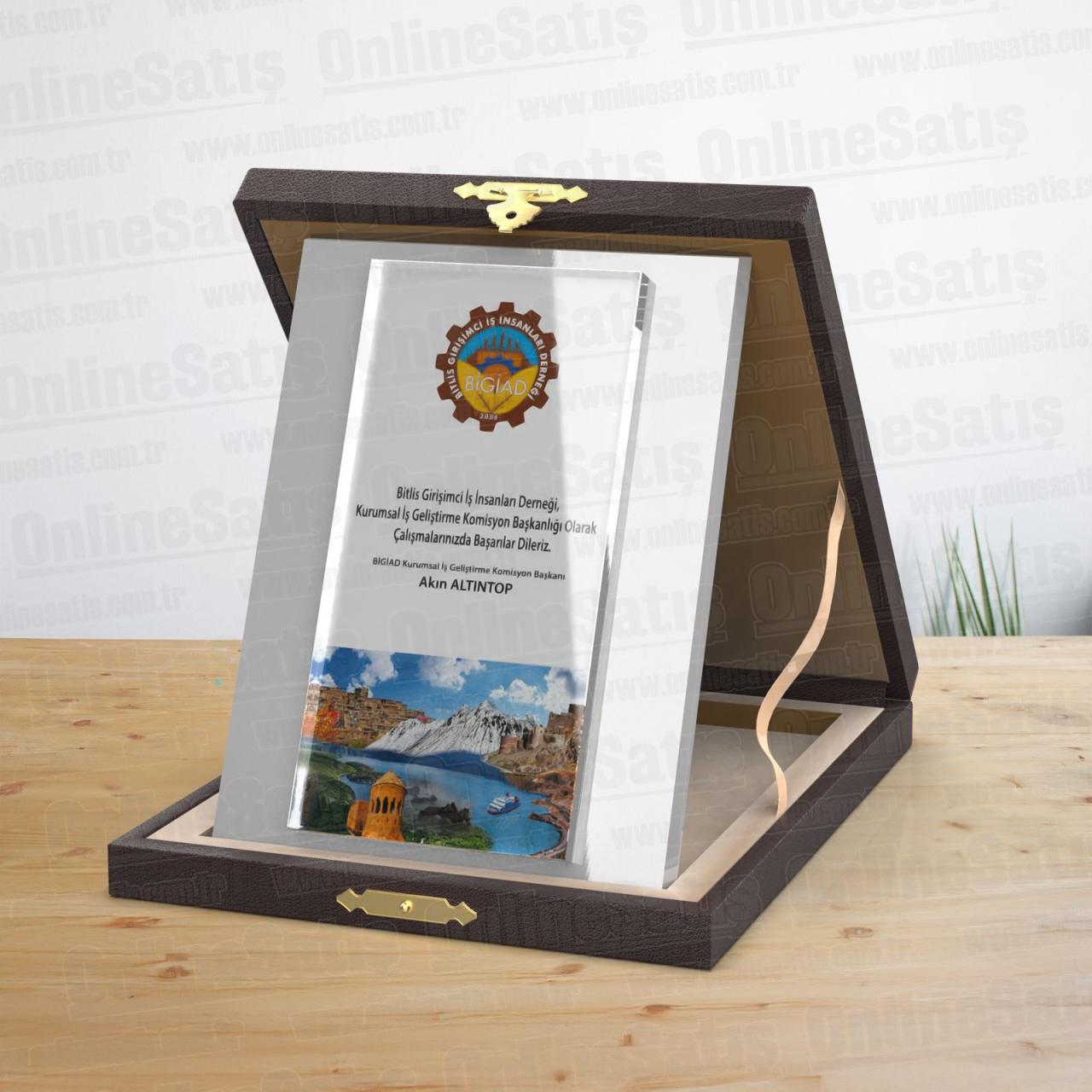 Deri Albüm Kutulu 15X20 Kristal Plaket PRT417 1 Ürün Görseli 1