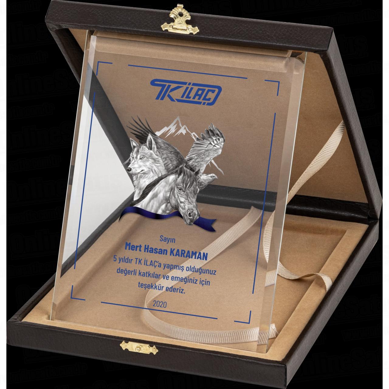 Deri Albüm Kutulu Altın Yaldız Kristal Plaket PRT252 4 Ürün Görseli 3