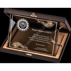 Cam Deri Kutulu Albüm Kristal Plaket PRT255 - Görsel 1