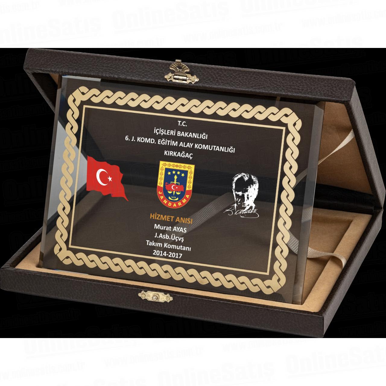 Deri Albüm Kutulu Altın Yaldız Kristal Plaket PRT257 3 Cam Deri Kutulu Albüm Kristal Plaket PRT257 - Görsel 2