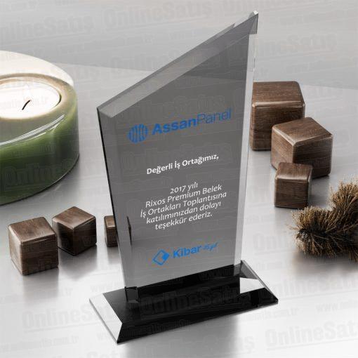 PB3004-Füme Kristal Plaket