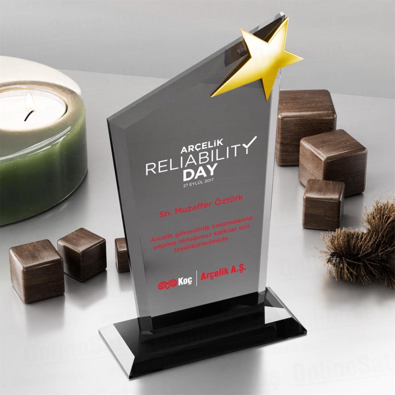 FY Kristal Plaket PRT111 Cam Ödül 1 FY Kristal Plaket PRT111 Cam Ödül