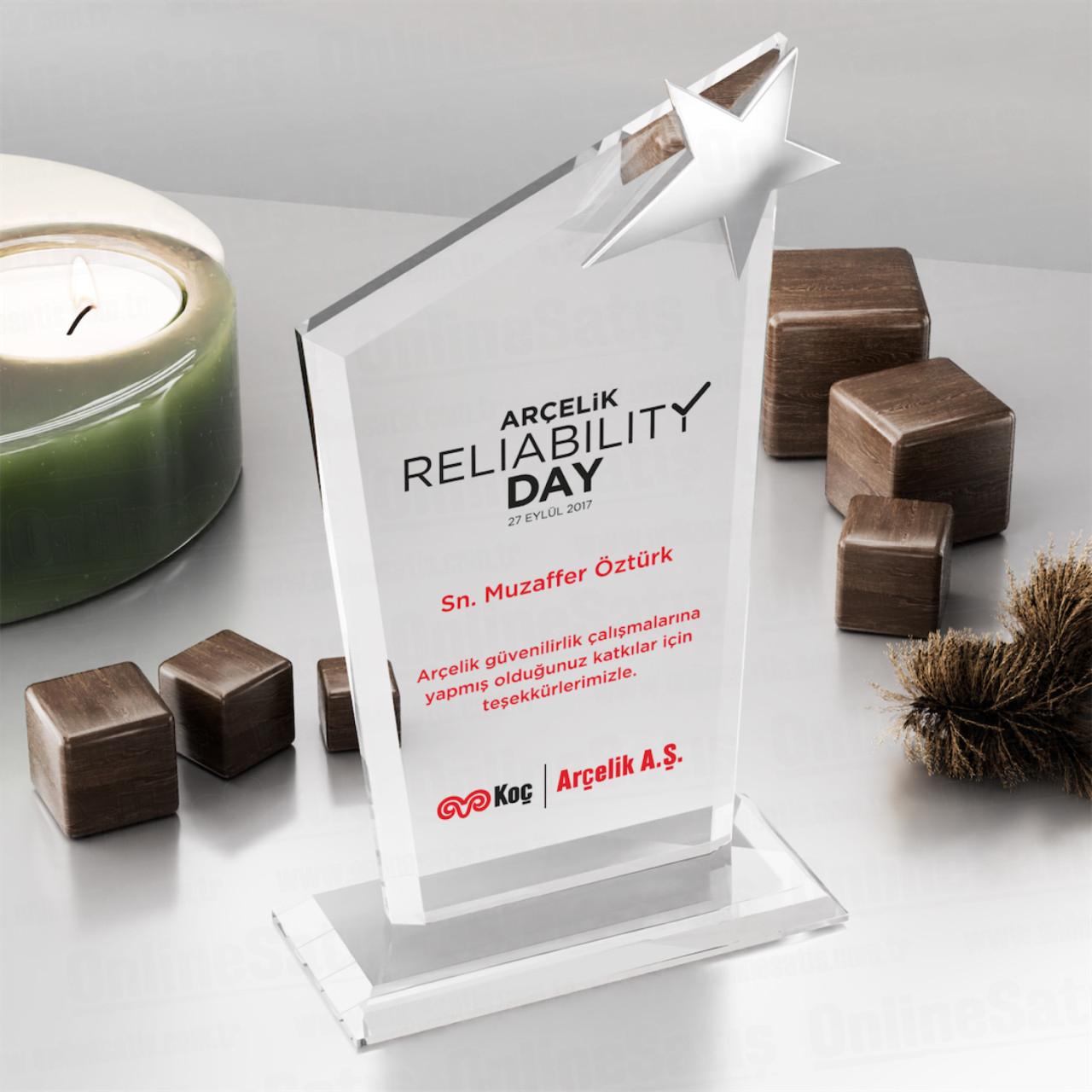 Y Kristal Plaket PRT110 Cam Ödül 1 Y Kristal Plaket PRT110 Cam Ödül