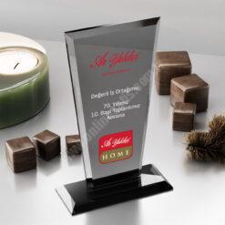 Füme Kristal Plaket PRT113 Cam Ödül 5 Füme Kristal Plaket PRT113 Cam Ödül