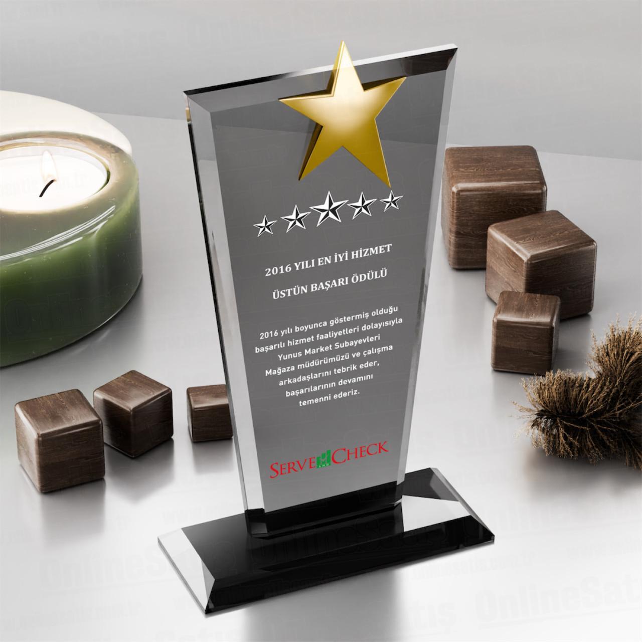 FY Kristal Plaket PRT115 Cam Ödül 1 FY Kristal Plaket PRT115 Cam Ödül