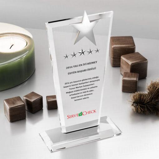 Y Kristal Plaket PRT114 Cam Ödül