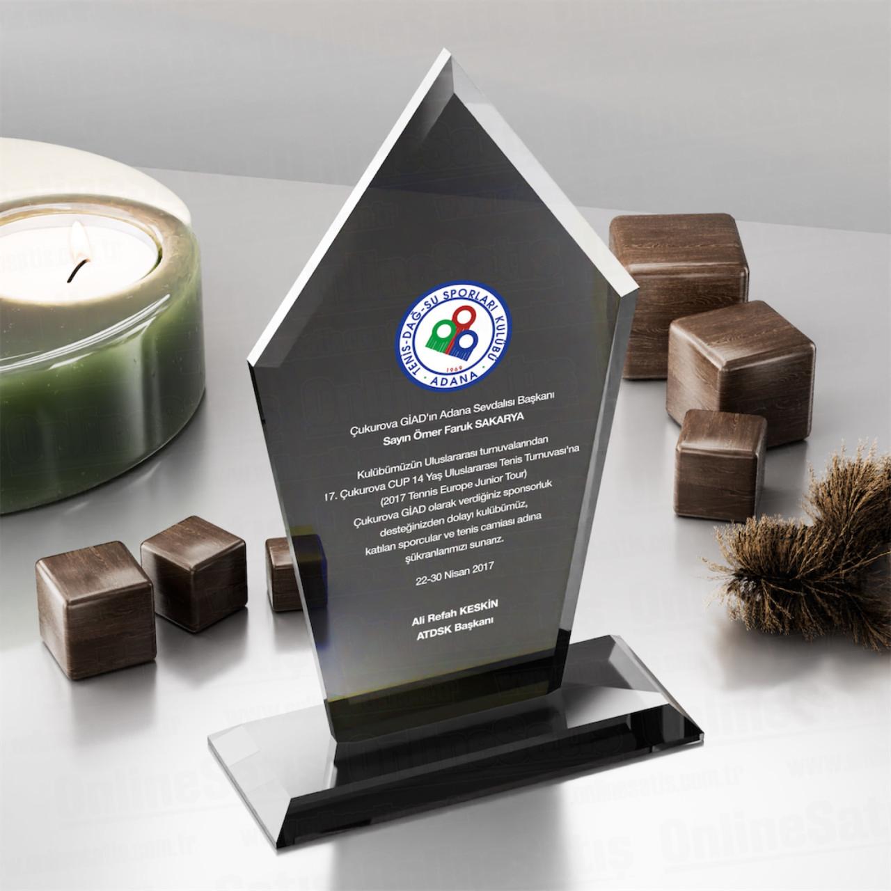 Füme Kristal Plaket PRT117 Cam Ödül 3 Füme Kristal Plaket PRT117 Cam Ödül - Görsel 3