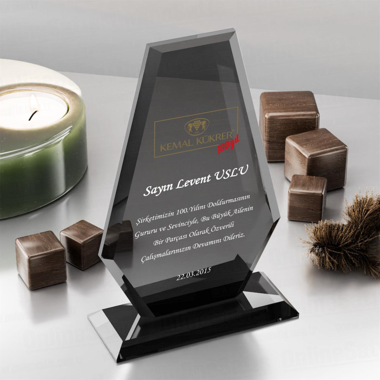 Füme Kristal Plaket PRT121 Cam Ödül 3 Füme Kristal Plaket PRT121 Cam Ödül - Görsel 3